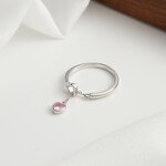 Women Rings Manufacturer - OEM/ODM Custom 925 Sterling Silver Love Heart Pastel Pink Heart Pendant Finger Ring