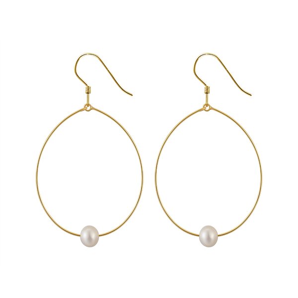 Gold Pearl Earrings Manufacturer - OEM/ODM Custom Gold Pearl Earrings 925 Silver Unique Design Cultured Freshwater Pearl