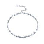 Gold Tennis Chain Anklets Manufacturer - OEM/ODM Custom Hot Sale Gold Tennis Chain Bracelet Anklets 925 Silver for Women