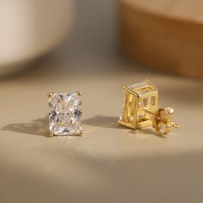 Moissanite Jewelry Earrings Factory - OEM/ODM Custom Hypoallergenic D Color VVS Moissanite Jewelry 6 Prong Setting Earrings