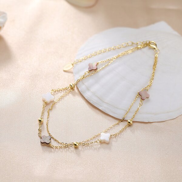 Minimalist Womens Anklet Manufacturer - OEM/ODM Custom Minimalist Womens Anklet 925 Silver Natural Shell Summer Beach Foot