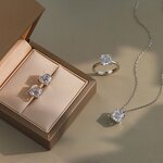 Earrings Ring Necklace Set Manufacturer - OEM/ODM Custom Earrings Ring Necklace Set 925 Silver Oval Cut 8A CZ Jewelry Sets