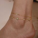 Fashion Jewelry Anklet Factory - OEM/ODM Custom Fashion Jewelry 925 Silver Anklet Foot Chain 14K Gold Plated Chain Anklets