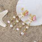 Split Hoop Huggie Earrings Factory - OEM/ODM Custom New Arrivals Freshwater Pearl 14K Gold Plated Split Hoop Huggies