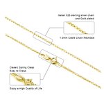 Thin Chains Manufacturer - OEM/ODM Custom Thin Chains 1mm 925 Silver 14K Gold Plated Cable Chain Necklace