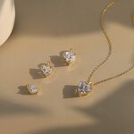 Moissanite Wedding Set Factory - OEM/ODM Custom 925 Silver 14K Gold Plated 1-4CT Moissanite Jewelry Set