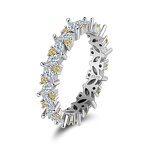 Three Stone Pear Cut Wedding Ring Manufacturer - OEM/ODM Custom S925 Silver Three Stone Pear Cut Cubic Zirconia Wedding Ring