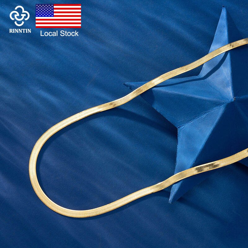 Flat Herringbone Chain Necklace Manufacturer - OEM/ODM Custom 18K Gold Plated Chain 925 Silver 3mm Flexible Flat Herringbone