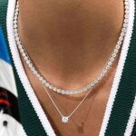 Moissanite Tennis Chain Necklace Manufacturer - OEM/ODM Custom USA Stocks Moissanite Tennis Chain 925 Silver 3mm