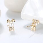 Hoop Earrings Factory - OEM/ODM Custom New Arrival Hoop Earrings Silver 14K Gold Plated Freshwater Pearl