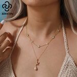 Choker Necklace Factory - OEM/ODM Custom S925 Silver Black Shell 5A CZ Four-Leaf Clover Charm Choker