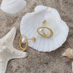 Geometric Pearl Earrings Stud Factory - OEM/ODM Custom Geometric Pearl Earrings Stud 925 Silver Fine Jewelry 14K Gold