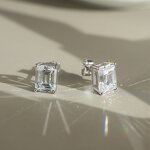 Gold Moissanite Earring Factory - OEM/ODM Custom Gold Moissanite Earring 925 Silver 1-4CT D Color VVS Square Moissanite