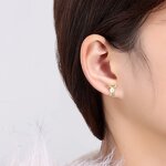 Hoop Earrings Factory - OEM/ODM Custom New Arrival Hoop Earrings Silver 14K Gold Plated Freshwater Pearl
