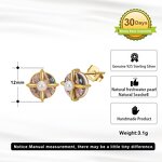 Double Circle Pearl Stud Earrings Factory - OEM/ODM Custom Double Circle Pearl Stud Earrings 925 Silver 14K Gold Plated