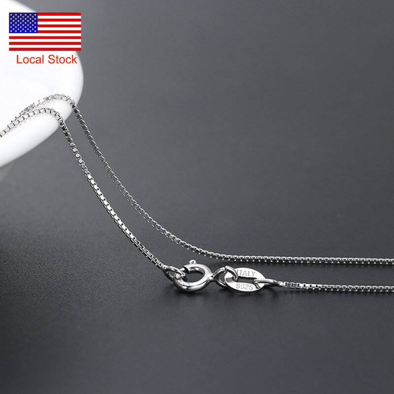 Box Chain Necklace Factory - OEM/ODM Custom Minimalist Thin 0.6mm Box Chain Necklace 925 Sterling Silver