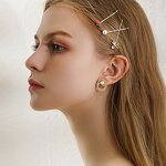 Geometric Pearl Earrings Stud Factory - OEM/ODM Custom Geometric Pearl Earrings Stud 925 Silver Fine Jewelry 14K Gold