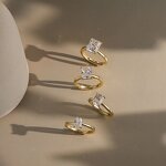 Jewelry Set Manufacturer - OEM/ODM Custom 14K Gold Plated 925 Silver Moissanite Ring Earrings Necklace Set