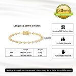 Tennis Bracelet with Emerald Cut Manufacturer - OEM/ODM Custom Elegant 925 Silver Tennis Bracelet 3mm Round Emerald Cut 5A CZ