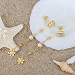 Flat Edge Hoop Earrings Manufacturer - OEM/ODM Custom Hypoallergenic 925 Silver Wide Flat Edge Hoop Earrings 14K Gold Pearl