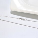 Box Chain Necklace Factory - OEM/ODM Custom Minimalist Thin 0.6mm Box Chain Necklace 925 Sterling Silver