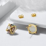 Double Circle Pearl Stud Earrings Factory - OEM/ODM Custom Double Circle Pearl Stud Earrings 925 Silver 14K Gold Plated