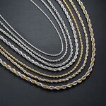 Rope Chain Necklace Manufacturer - OEM/ODM Custom 18K Gold Plated Twist Rope Chain 925 Sterling Silver