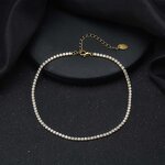 Gold Tennis Chain Anklets Manufacturer - OEM/ODM Custom Hot Sale Gold Tennis Chain Bracelet Anklets 925 Silver for Women