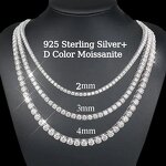Moissanite Tennis Chain Necklace Manufacturer - OEM/ODM Custom USA Stocks Moissanite Tennis Chain 925 Silver 3mm