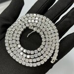 Tennis Chain Necklace Manufacturer - OEM/ODM Custom 925 Silver Gra VVS Moissanite Diamond Tennis Chain