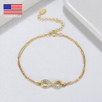 Adjustable Bracelet Manufacturer - OEM/ODM Custom Women's 925 Silver Infinity Endless Love Symbol Charm Bracelet