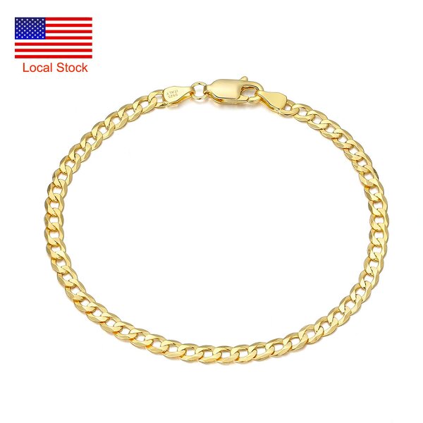 Cuban Bracelet Factory - OEM/ODM Custom Classic 3mm Cuban Bracelet Women Men Solid 925 Sterling Silver