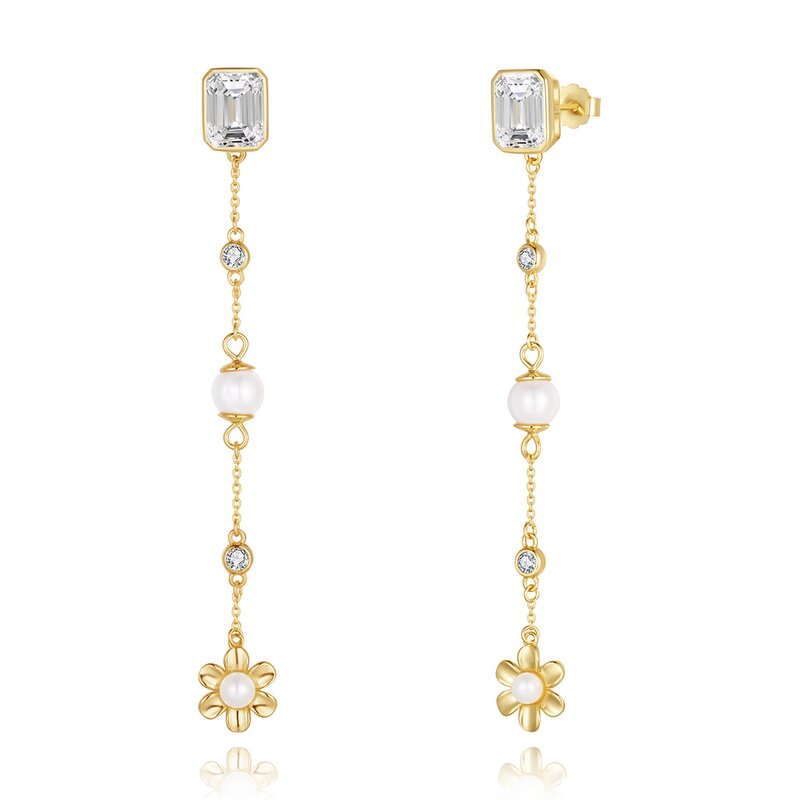 Flat Edge Hoop Earrings Manufacturer - OEM/ODM Custom Hypoallergenic 925 Silver Wide Flat Edge Hoop Earrings 14K Gold Pearl