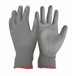 PU Coated Work Gloves Factory - OEM/ODM Custom 13 Gauge Polyester Grey PU Coated Antistatic Gloves