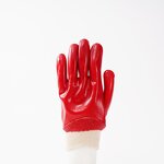Red PVC Oil-Resistant Gloves Manufacturer - OEM/ODM Custom Red PVC Oil-Resistant Work Gloves Durable Protection