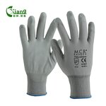 PU Coated Work Gloves Factory - OEM/ODM Custom 13 Gauge Polyester Grey PU Coated Antistatic Gloves