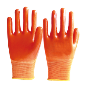 Oil Proof PVC Gloves Manufacturer - OEM/ODM Custom Oil Proof PVC Gloves Industrial 13g Polyester Orange