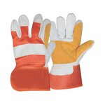 Industrial Leather Hand Gloves Factory - OEM/ODM Custom 10.5" Safety Reinforced Palm Leather Work Gloves EN388