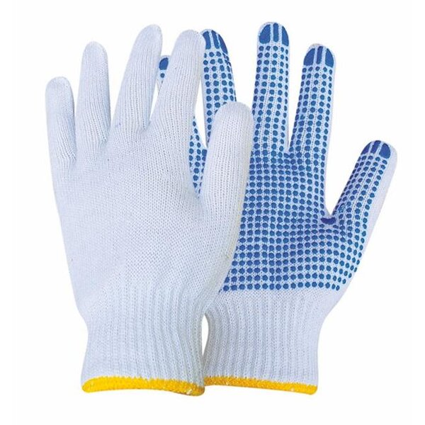 PVC Dotted Cotton Work Glove Manufacturer - OEM/ODM Custom Pvc Dotting Machine White Knitted Cotton Gloves EN388