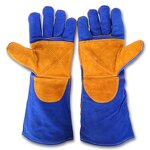 Full Palm Welding Glove Factory - OEM/ODM Custom Cotton Lined Full Palm 16" Welding Glove Blue Color