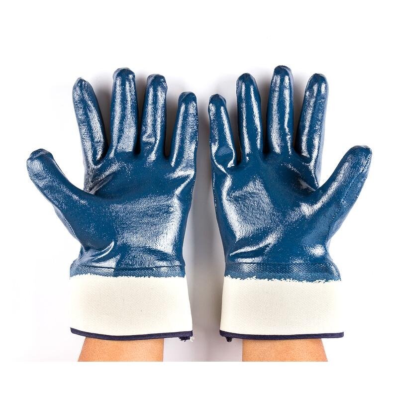 Blue Nitrile Cotton Gloves Factory - OEM/ODM Custom Cotton Jersey Liner Blue Nitrile Cotton Industrial Gloves