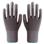 PU Coated Work Gloves Factory - OEM/ODM Custom 13 Gauge Polyester Grey PU Coated Antistatic Gloves