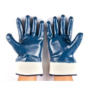 Oil Resistant Work Gloves Manufacturer - OEM/ODM Custom Blue Oil Resistant Fully Dipped Nitrile Gloves