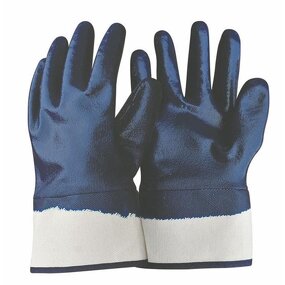Working Safety Gloves Factory - OEM/ODM Custom Safety Cuff Blue Nitrile Coated Working Gloves