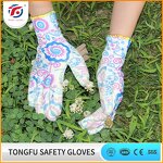 Flower Color PU Coated Gloves Factory - OEM/ODM Custom Flower Color Polyester White PU Palm Garden Gloves