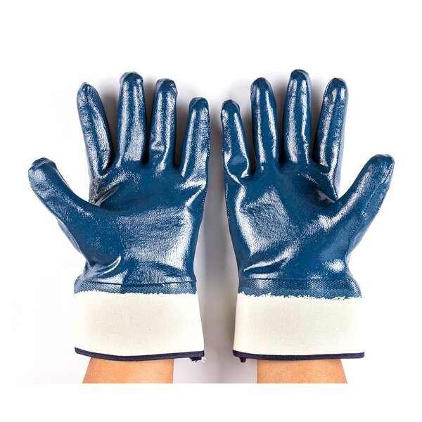 Nitrile Coated Gloves Factory - OEM/ODM Custom Cotton Jersey Blue Nitrile Coated Chemical Resistant