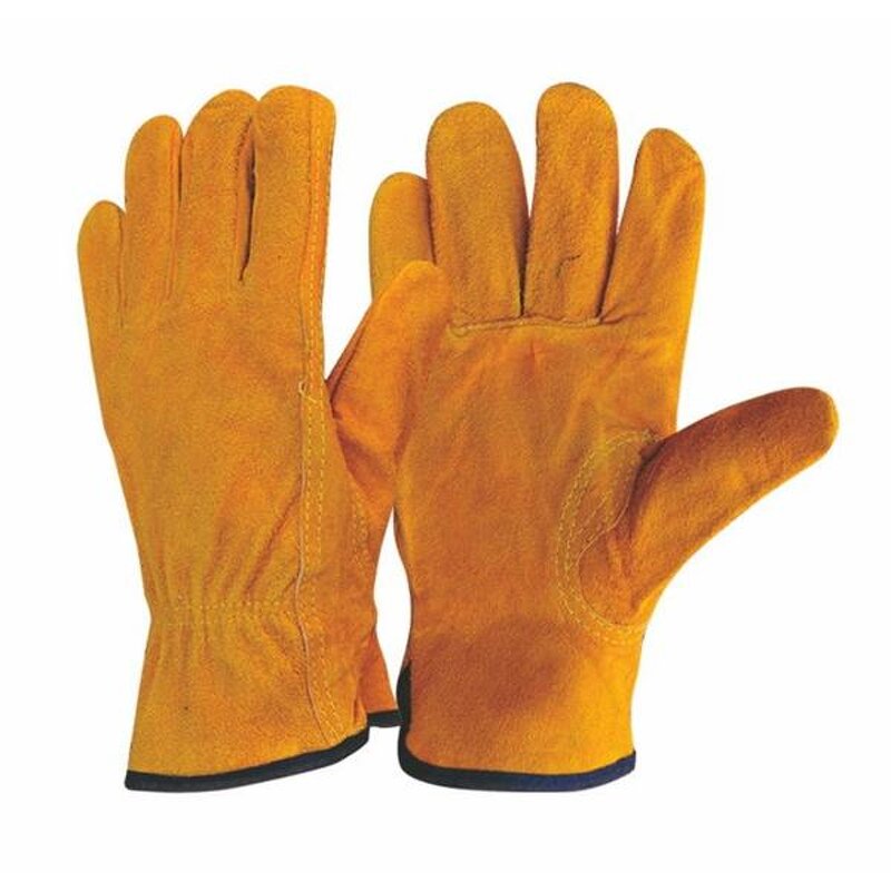 Yellow Pig Split Leather Gloves Factory - OEM/ODM Custom Yellow Pig Split Leather Driver Style Work Gloves