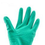 Chemical Resistant Industrial Gloves Factory - OEM/ODM Custom 13 Inches Green Nitrile Flock Line Gloves