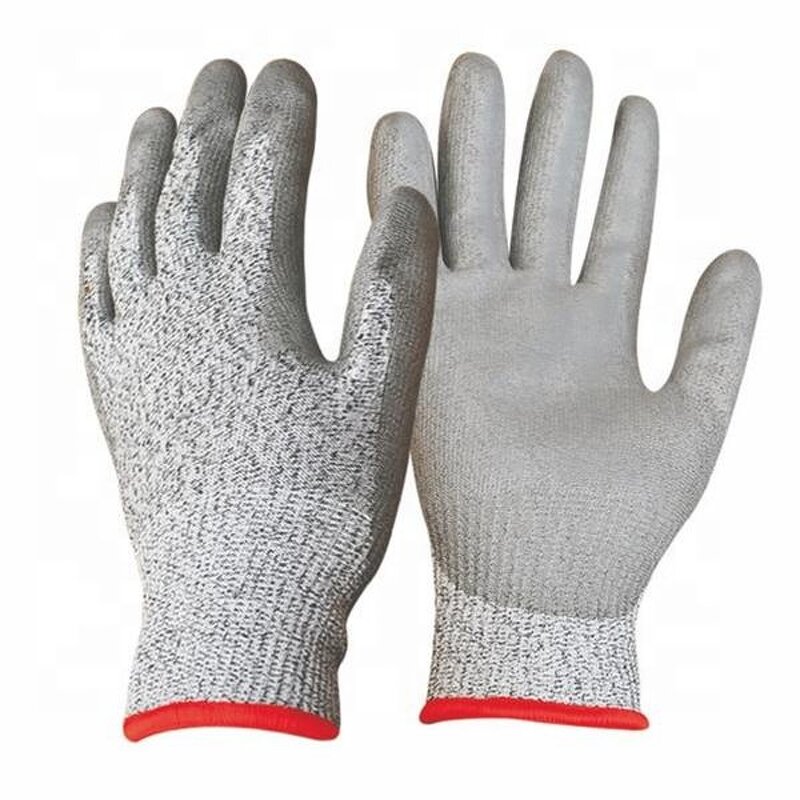 Cut-resistant Glove Factory - OEM/ODM Custom Black PU Coated Palmed Gloves Level 3/5