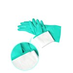 Reusable Dishwashing Gloves Factory - OEM/ODM Custom Flocking Green Nitrile Reusable Chemical Gloves